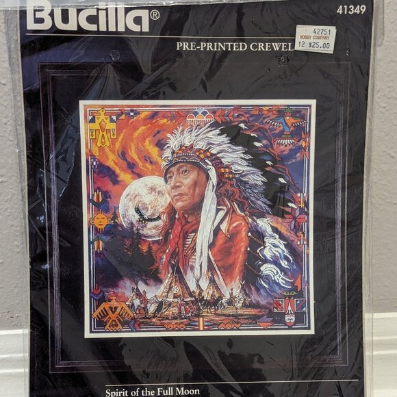 Crewel Needlepoint Vintage Bucilla Spirit of the Full Moon Embroidery Kit 1996 - Picture 1 of 3
